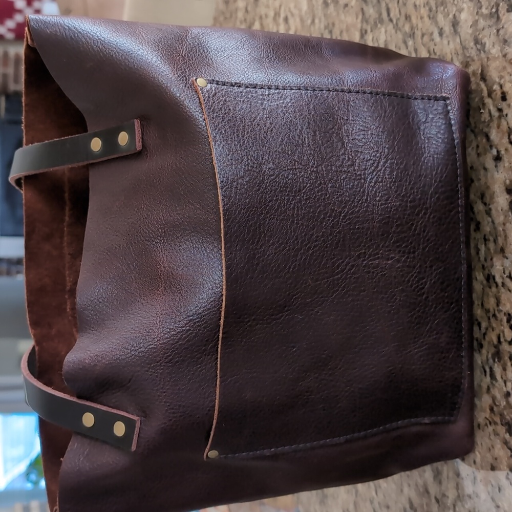 Portland leather goods medium tote coldbrew